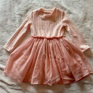 Chic Blush Long Sleeve Kids Dress